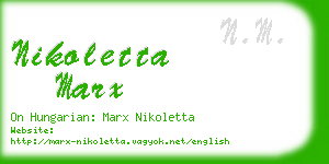 nikoletta marx business card